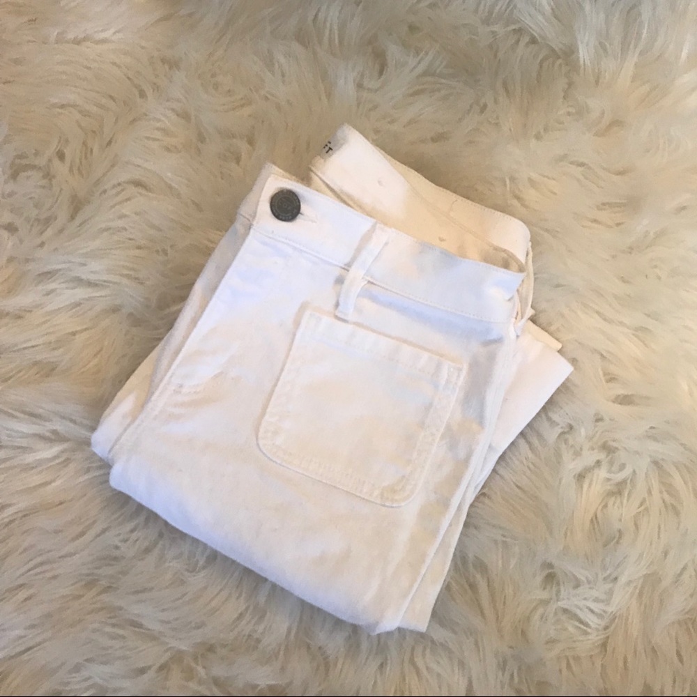 LOFT White Wide Leg Jeans